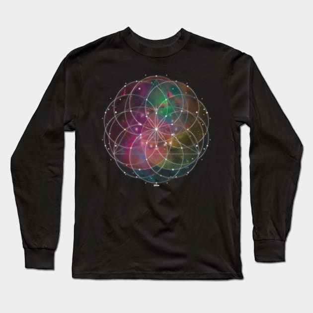 Rainbow Universe Mandala Long Sleeve T-Shirt by meownarchy